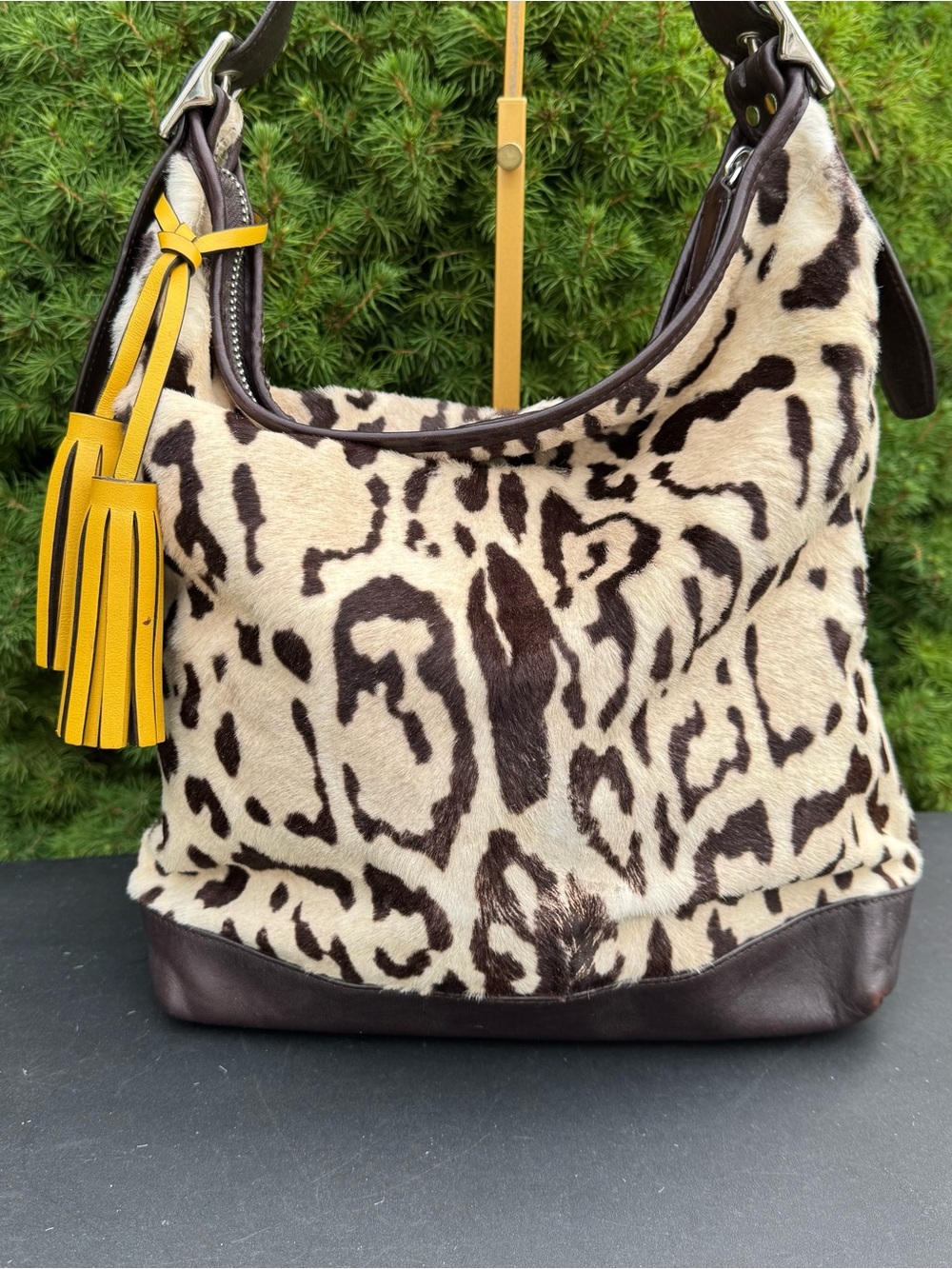 Coach Vintage Ocelot Haircalf Large Duffle (style 21167) - Picture 1 of 13